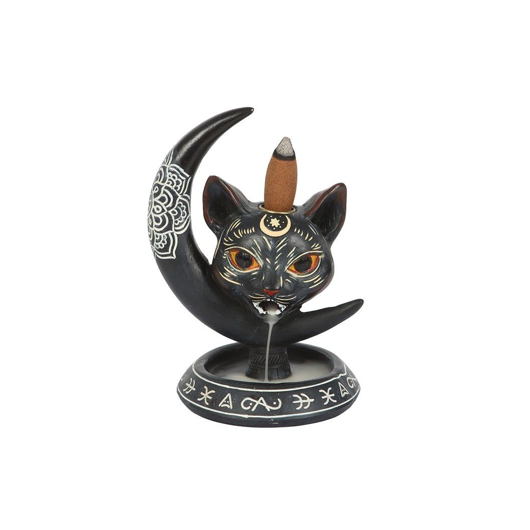 Black Cat Moon Backflow Incense Burner