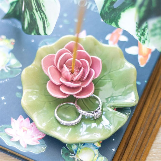 Lily Pad Trinket Dish and Incense Stick Holder